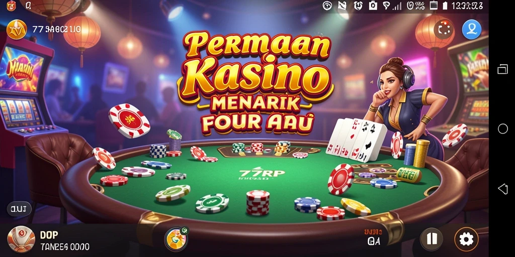 Tampilan gameplay 77RP yang menarik dengan grafik kasino yang mengesankan.