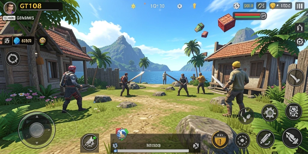 Tampilan gameplay GT108 menampilkan interaksi sosial dan aktivitas karakter.