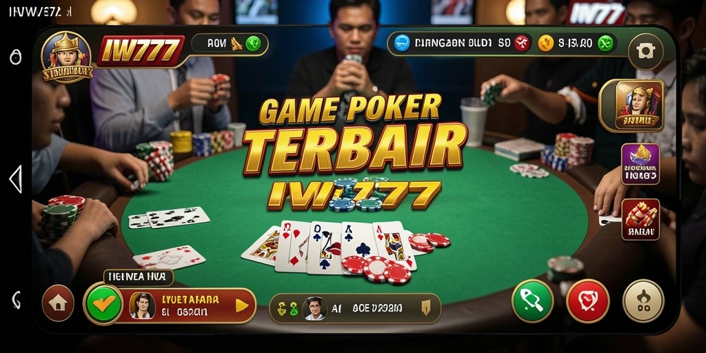 Tampilan gameplay Poker yang seru dan mengasyikkan di IW777.