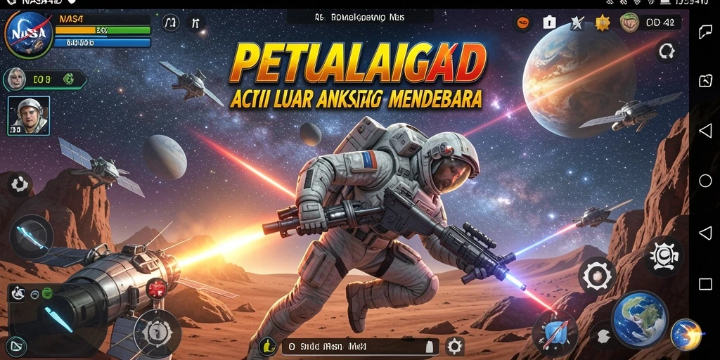 Gameplay mendebarkan NASA4D di luar angkasa dengan grafis yang memukau.