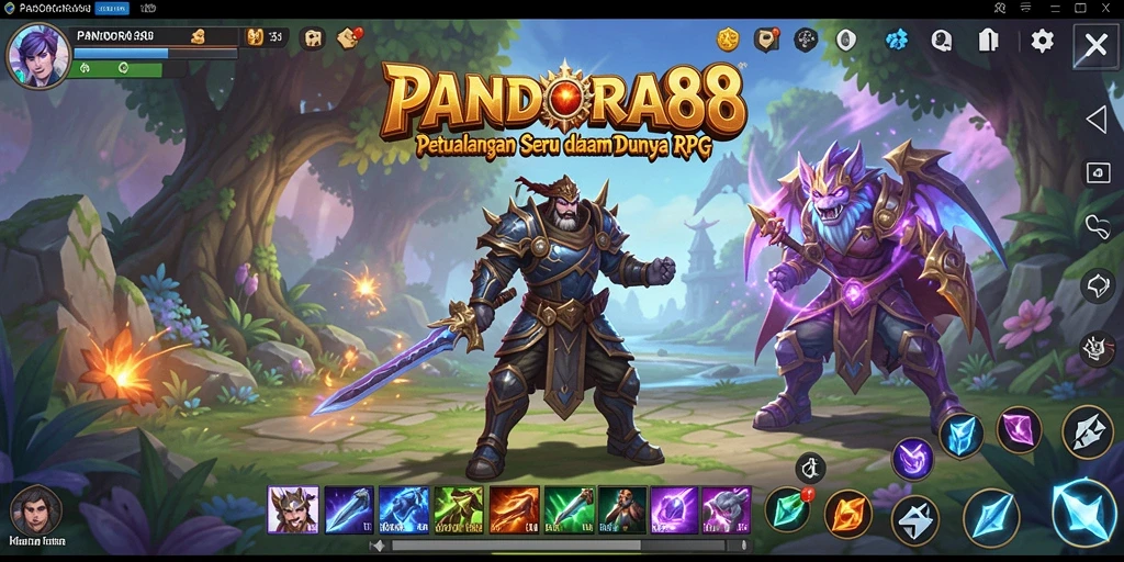 Tampilan gameplay PANDORA88 menampilkan medan tempur yang dinamis dan karakter yang beragam.