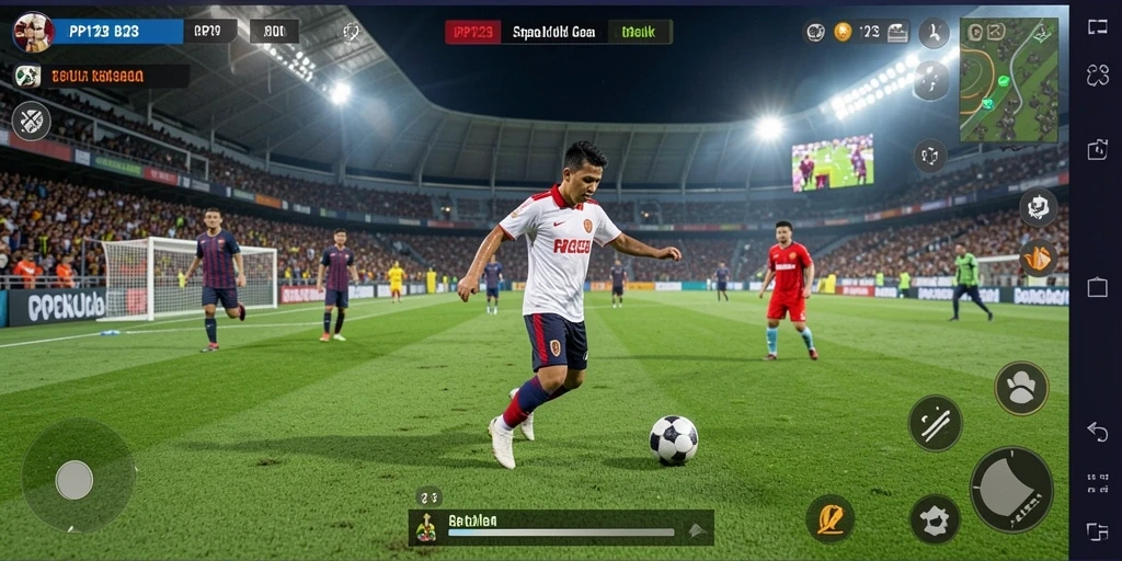 Tampilan gameplay <strong>PP123</strong> yang menakjubkan di lapangan sepak bola.