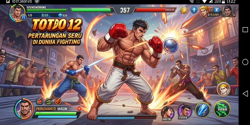 Tangkapan layar gameplay TOTO12 menampilkan aksi pertarungan yang seru dan grafis yang menawan.